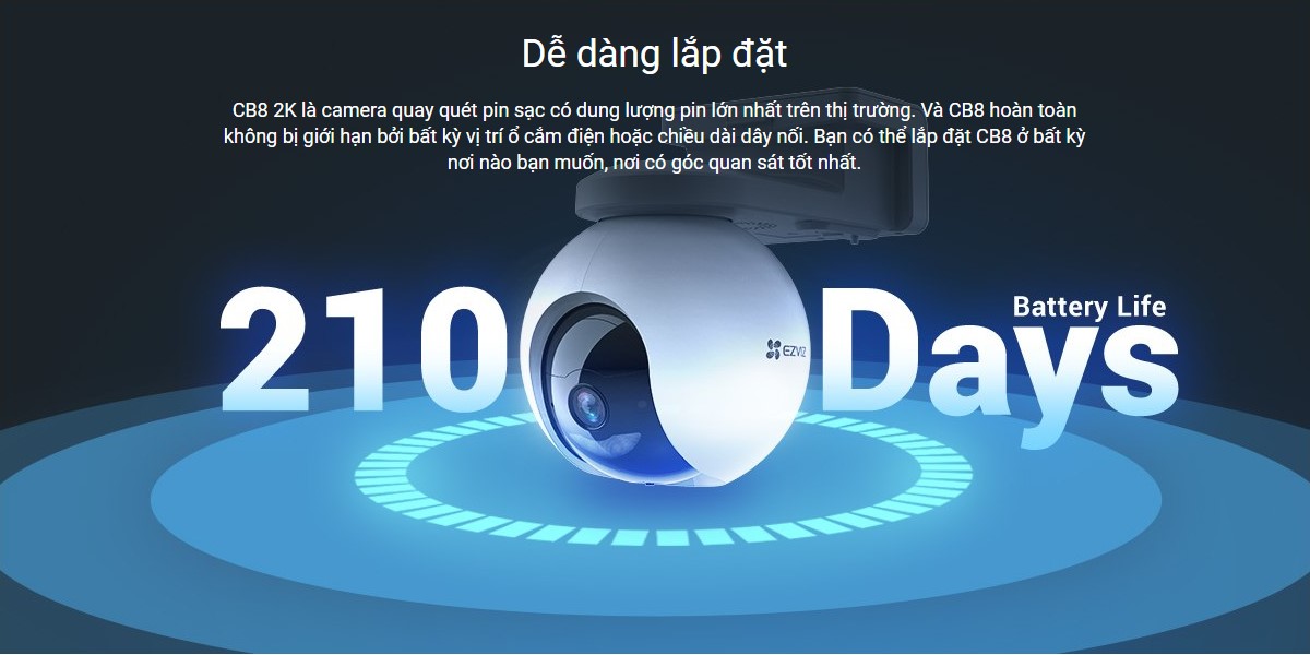 Camera EZVIZ CS-CB8 (2K/Có pin/Wifi/3M)