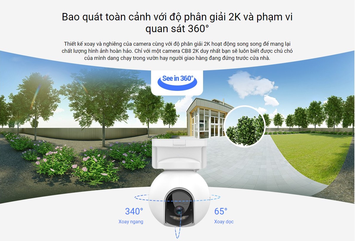 Camera EZVIZ CS-CB8 (2K/Có pin/Wifi/3M)