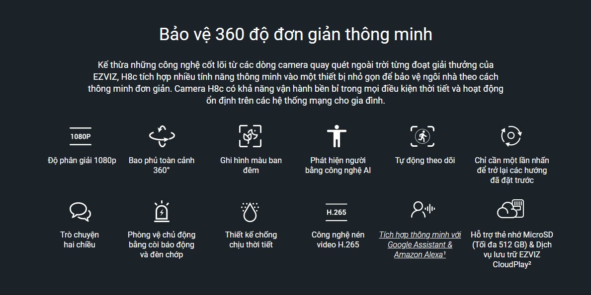 Camera WIFI quay quét EZVIZ CS-H8C