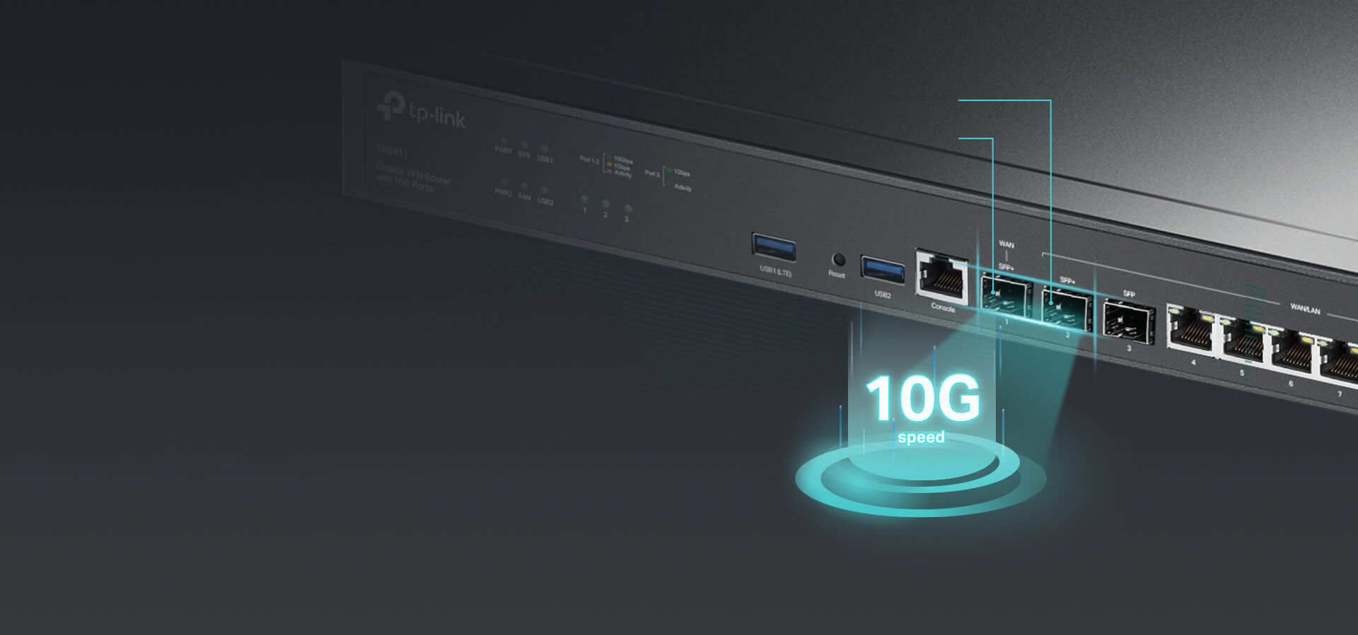 Cân bằng tải TP-Link ER8411 VPN với cổng 10G 3