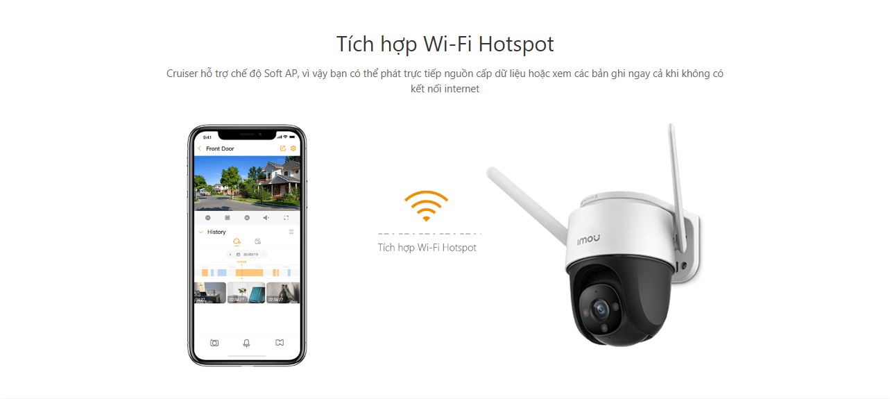 Camera IMOU IPC-S22FP/Wifi/Quay quét/ có màu 24/7/ phát hiện con người/zoom kỹ thuật số/ đàm thoại 2 chiều