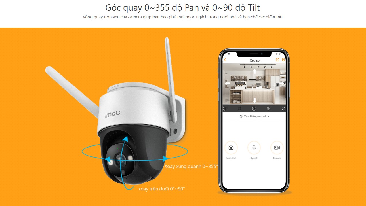 Camera IMOU IPC-S22FP/Wifi/Quay quét/ có màu 24/7/ phát hiện con người/zoom kỹ thuật số/ đàm thoại 2 chiều
